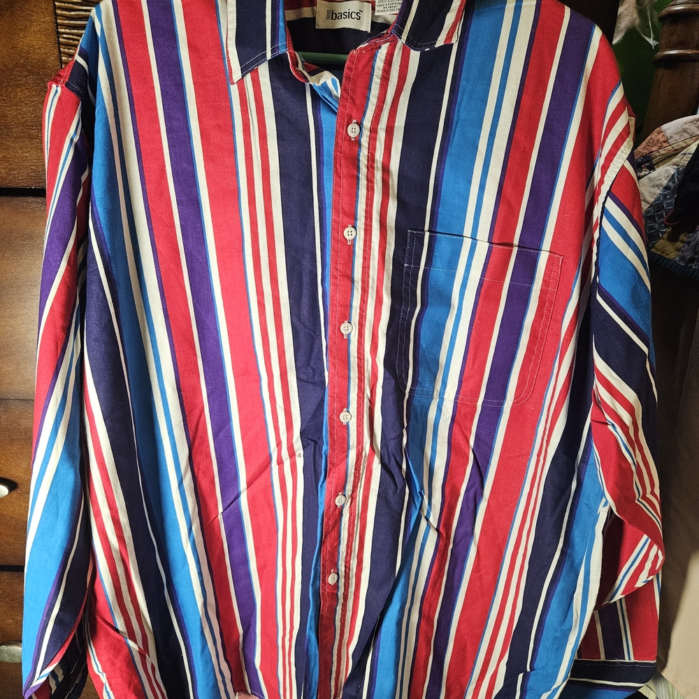 Ib Basics Men's Multicolor Striped Casual Shirt